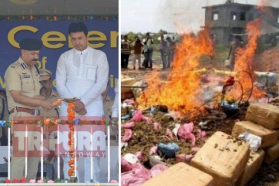 Tripura Govt’s battle against Narcotics smuggling intensified under CM Biplab Biplab Deb’s ‘Nesha Mukt’ mission : I/C DGP Rajiv Singh led Police continues major anti-drug operations Statewide Tripura Govt’s battle against Narcotics smuggling intensified under CM Biplab Biplab Deb’s ‘Nesha Mukt’ mission : I/C DGP Rajiv Singh led Police continues major anti-drug operations Statewide